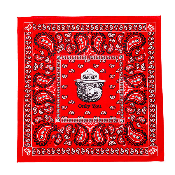 プリンティッドイメージ  ネイチャープリントバンダナ SMOKEY PAISLEY RED
