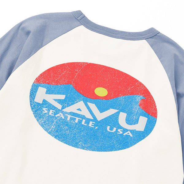 カブー メンズ サーフロゴ ベースボール Tシャツ