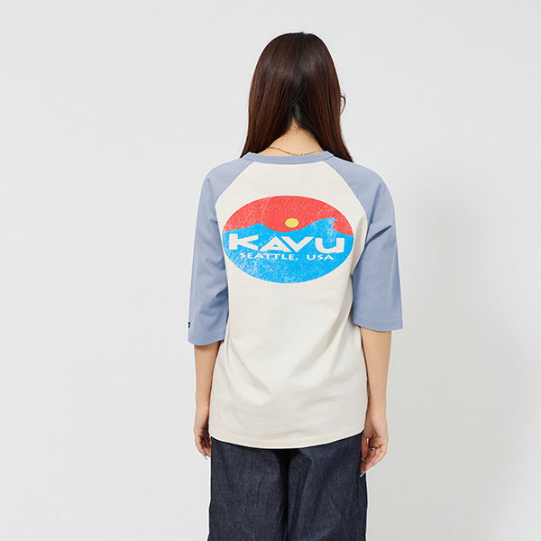 カブー メンズ サーフロゴ ベースボール Tシャツ