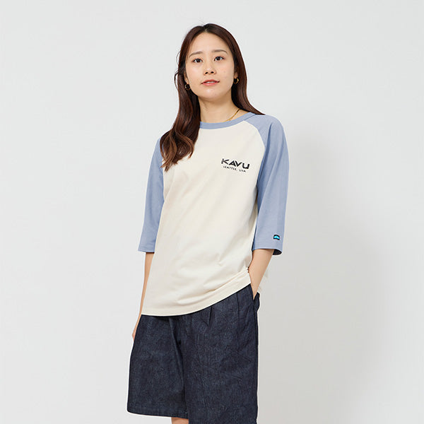 カブー メンズ サーフロゴ ベースボール Tシャツ