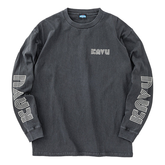 カブー メンズ スリーブプリント ロングスリーブ ピグメントTシャツ