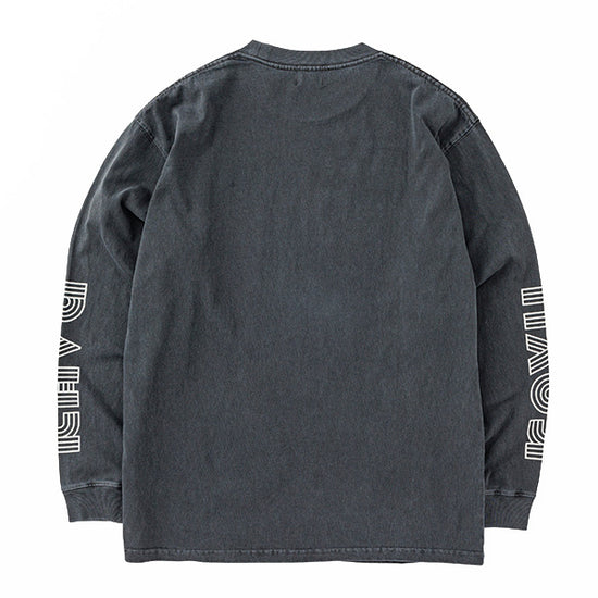 カブー メンズ スリーブプリント ロングスリーブ ピグメントTシャツ