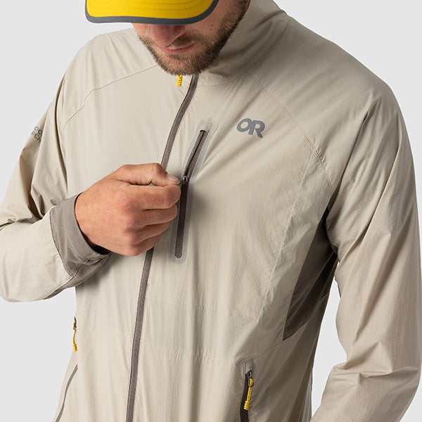 アウトドアリサーチ メンズ デビエイターウィンドジャケット プロカーキ／グラベル